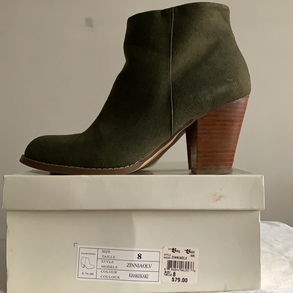 EXPRESSION Moss Green Ankle Boots - Picture 10 of 10